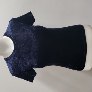 Infinitely Free People Velvet Top Women's Size Medium Navy Blue
